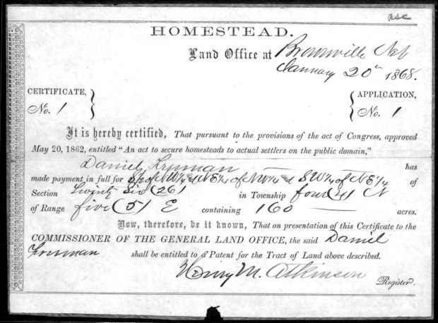 37 Objects Homestead Certificate